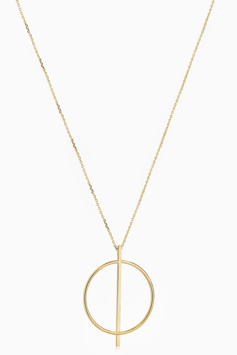 14K Gold Gallery Pendant Necklace, Main, color, Yellow Gold