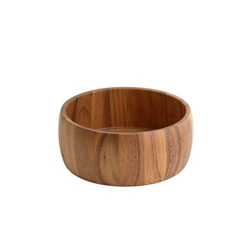 Acacia Wood Calabash Bowl, Medium 4-Inch x 10-Inch Diameter