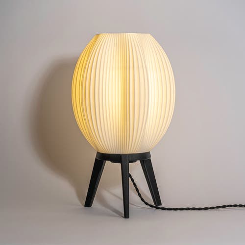 Jonathan Y Wavy 16.5" Modern Contemporary Plant-based Pla 3d Printed Dimmable Led Table Lamp In White/black