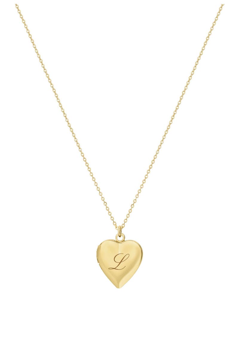 Set & Stones Roxy Heart Locked Initial Necklace, Main, color, Gold / L