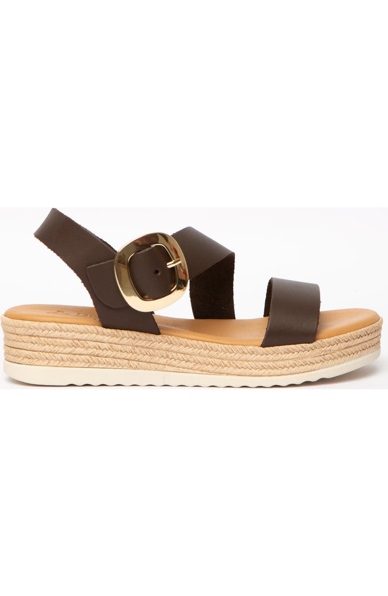 Menina Step Liena Flat Sandal, Main, color, Chocolate