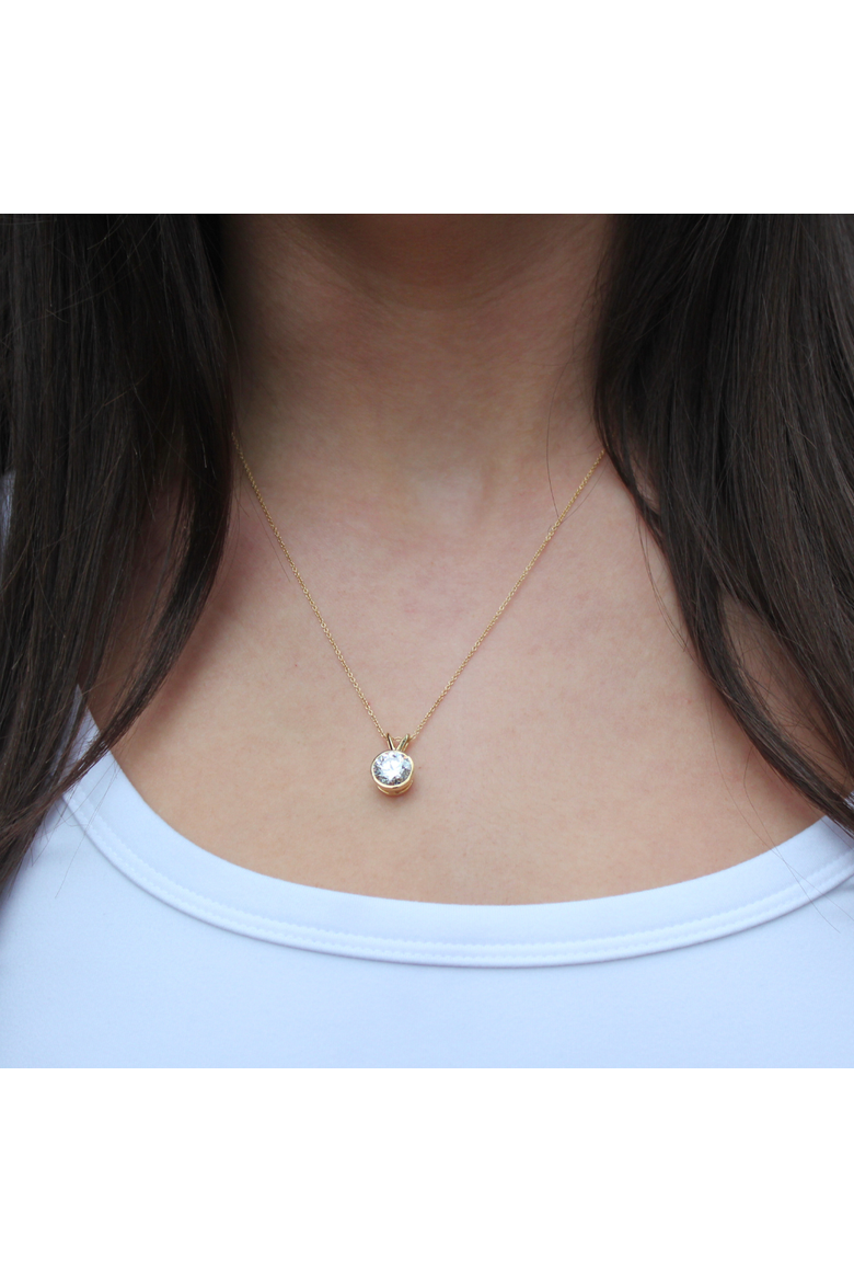 Astral 14K Gold Round Lab Grown Diamond Pendant - 2.5 Ct, Alternate, color, 14K Yellow Gold