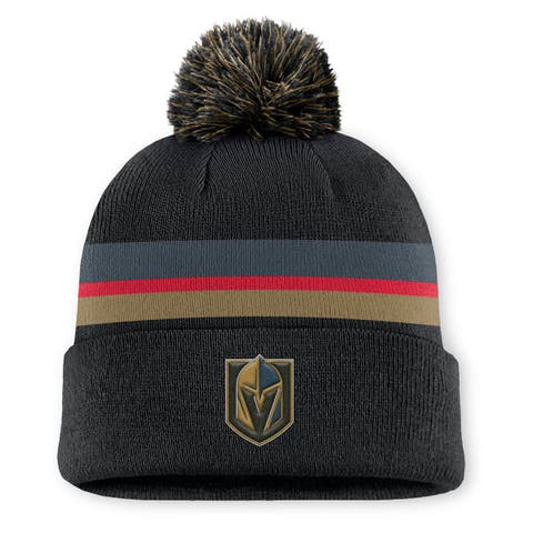 Men's Fanatics Charcoal Vegas Golden Knights Authentic Pro Rink Cuffed Knit Hat with Pom