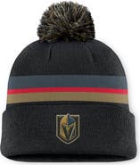 FANATICS Men's Fanatics Charcoal Vegas Golden Knights Authentic Pro Rink Cuffed Knit Hat with Pom