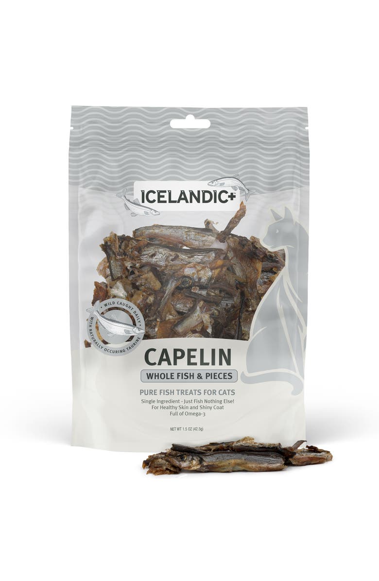ICELANDIC+ Capelin Whole Fish & Pieces Cat Treat 1.5oz Bag, Alternate, color, Brown
