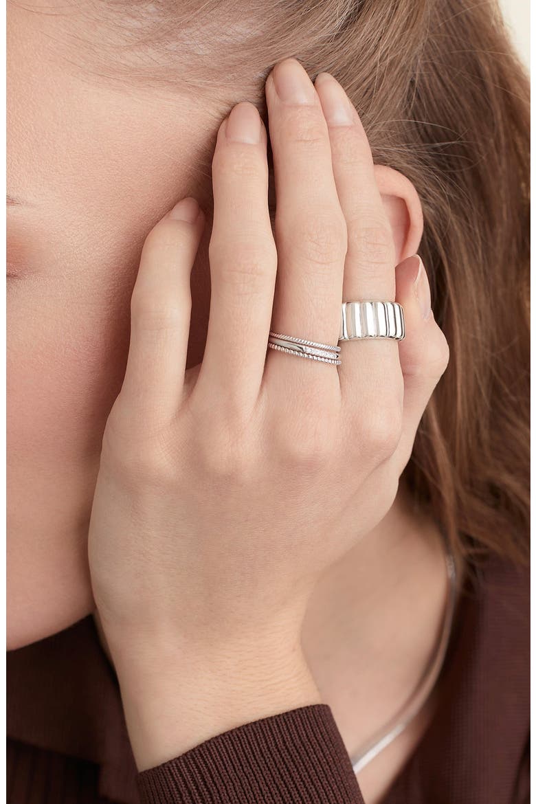 Bold Futed Ring, Alternate, color, Sterling Silver|Gold Vermeil