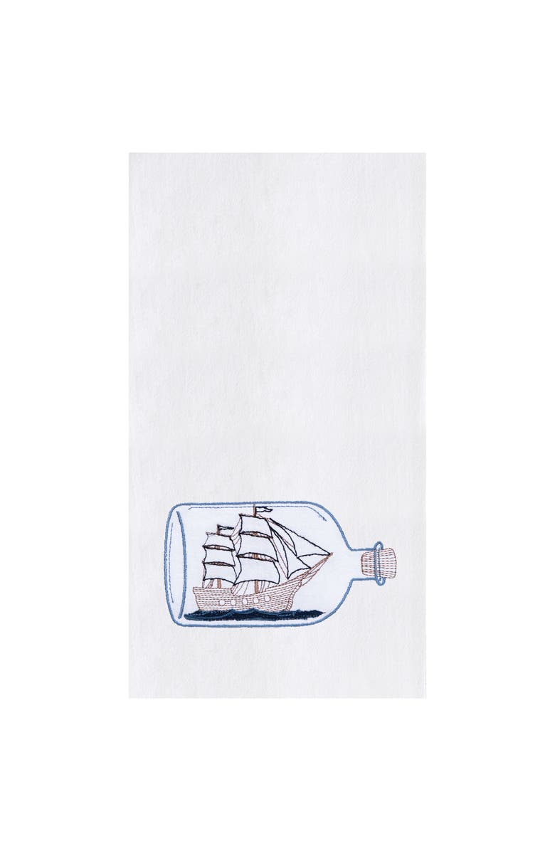 C&F Home Ship In A Bottle Kitchen and Bathroom Embroidered Hand Towel, Main, color, Blue