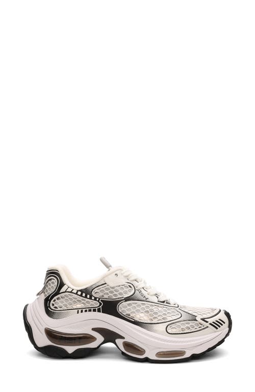 Ash Dragon Sneaker In White/white/dark Silver