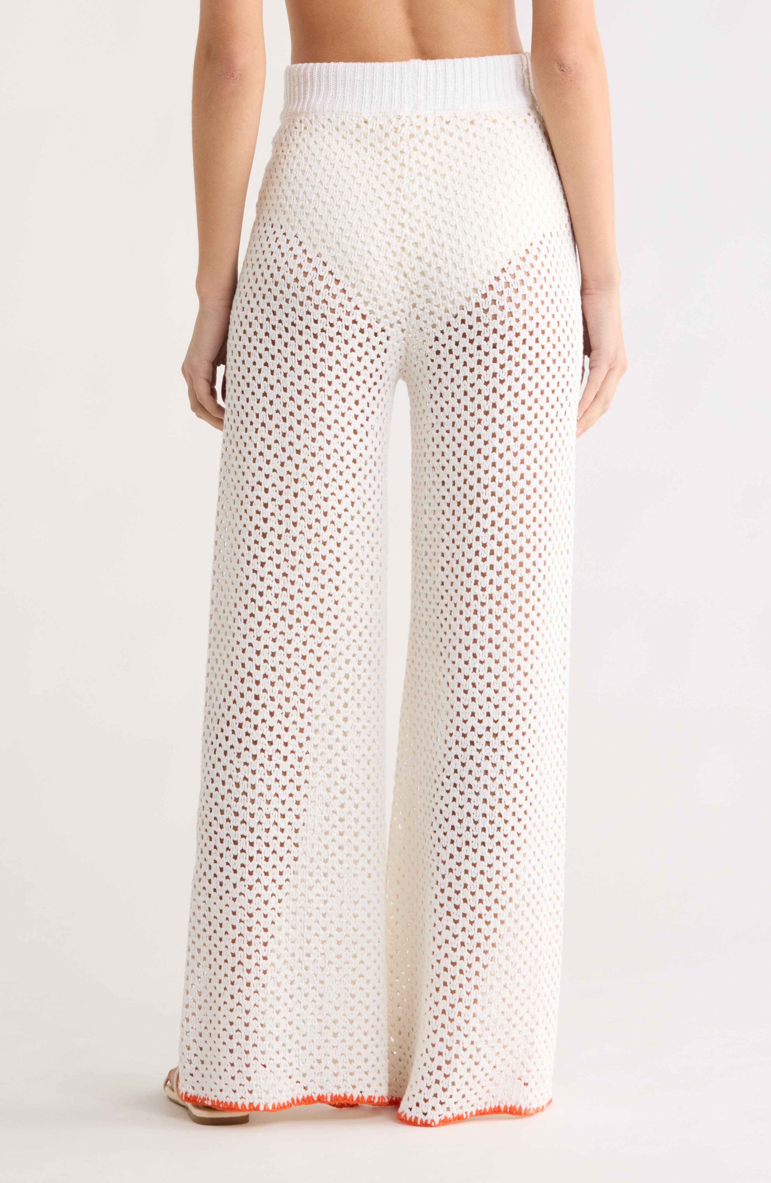 Metallic Open Stitch Cover-Up Pants - image 2