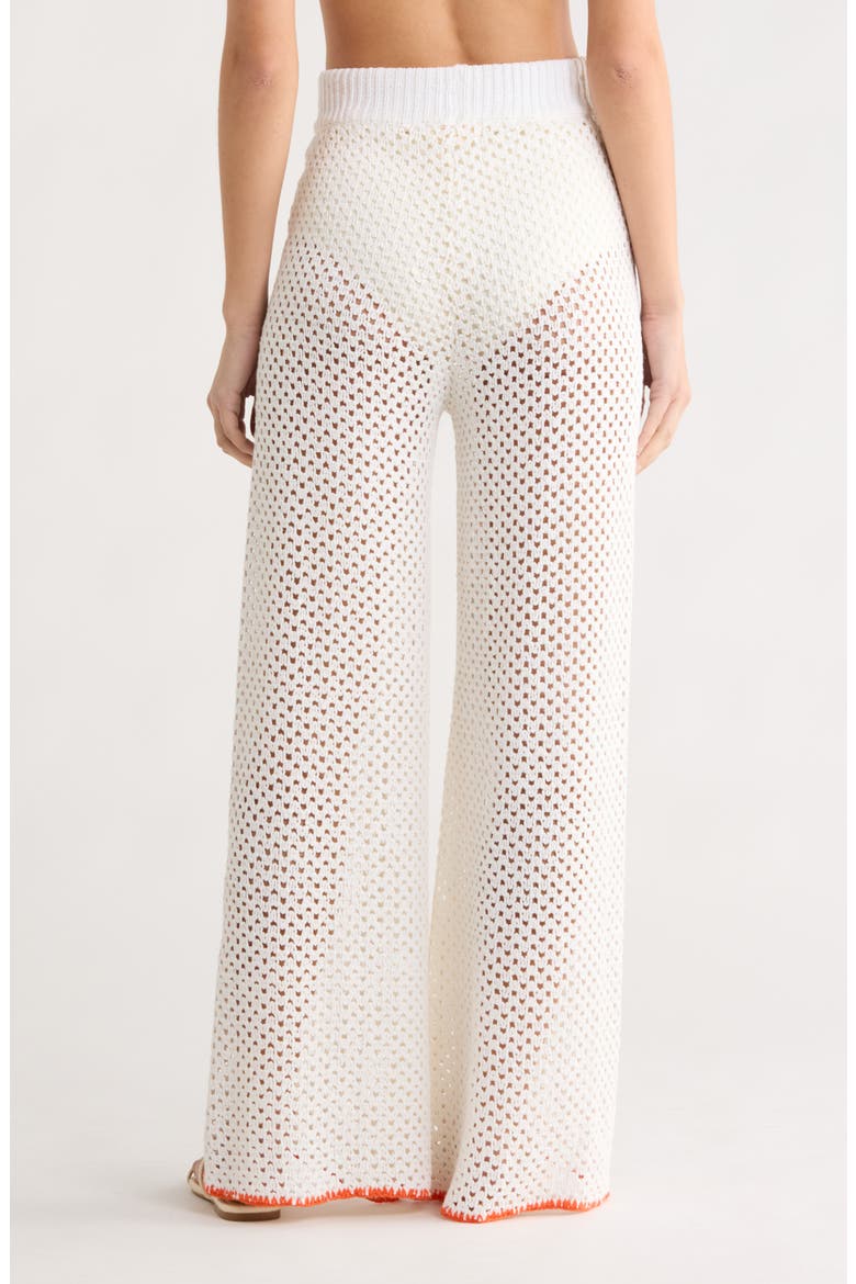 Metallic Open Stitch Cover-Up Pants, Alternate, color, WHITE