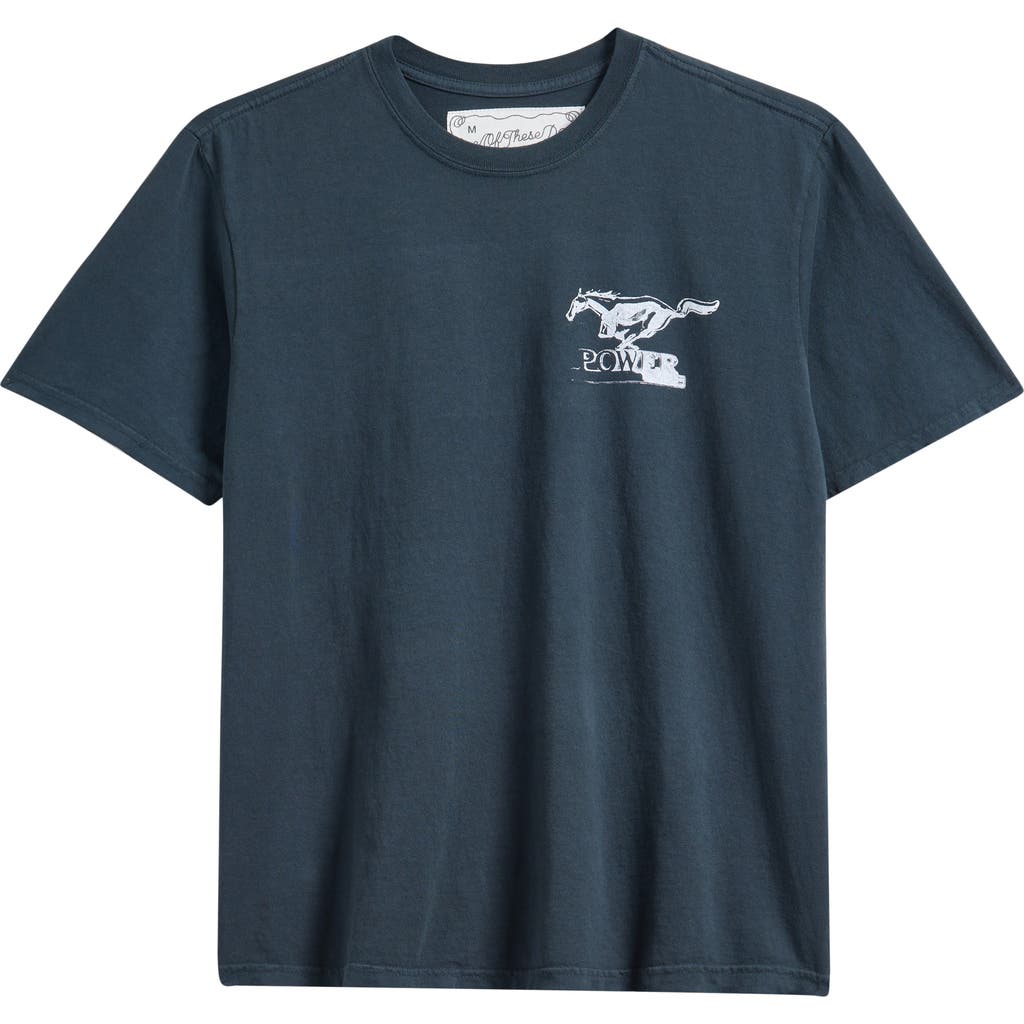 One Of These Days Mustang Cross Graphic T-shirt In Blue