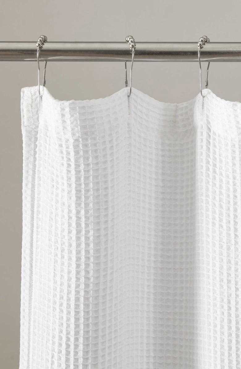 Calvin Klein Waffle Weave Shower Curtain, Alternate, color, White