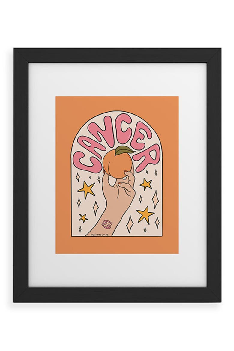 Zodiac Cancer Framed Art Print, Main, color, BLACK FRAME 8X10