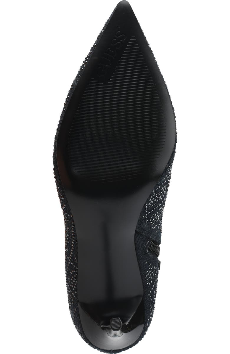 GUESS Fazzie Rhinestone Embellished Pointed Toe Stiletto Bootie, Alternate, color,