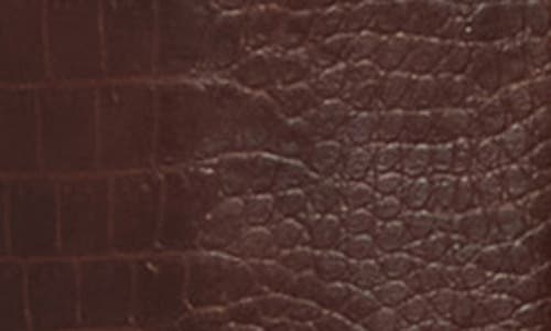Rebecca Minkoff Croc Embossed Faux Leather Trench Coat In Brown