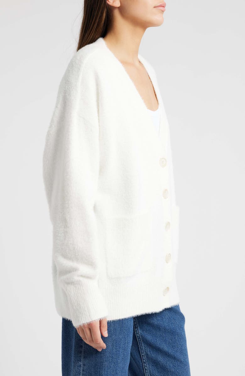 Good American Oversized Cardigan, Alternate, color, Cloud White001