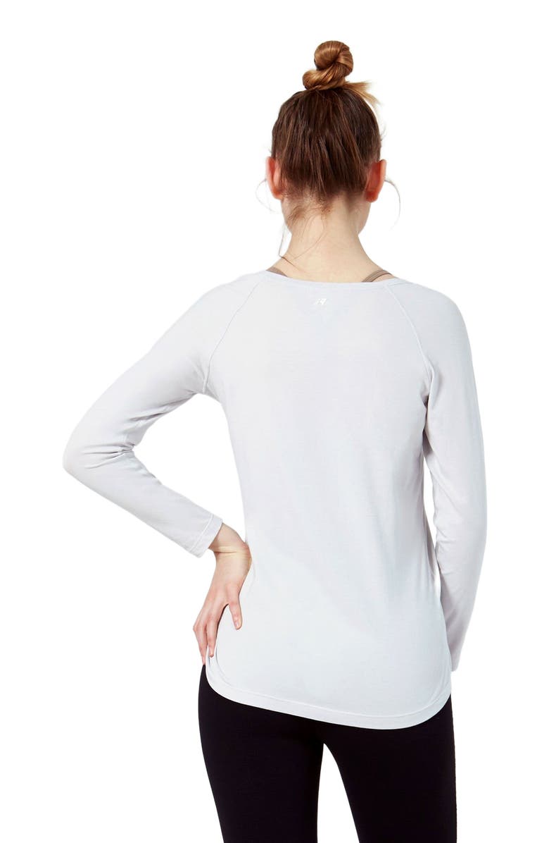 Rebody Active Rebody Essentials Scooped Long Sleeve Top, Alternate, color, Ice Grey