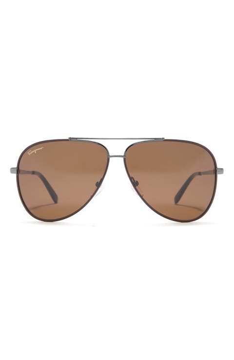 Salvatore Ferragamo 60mm Aviator Sunglasses
