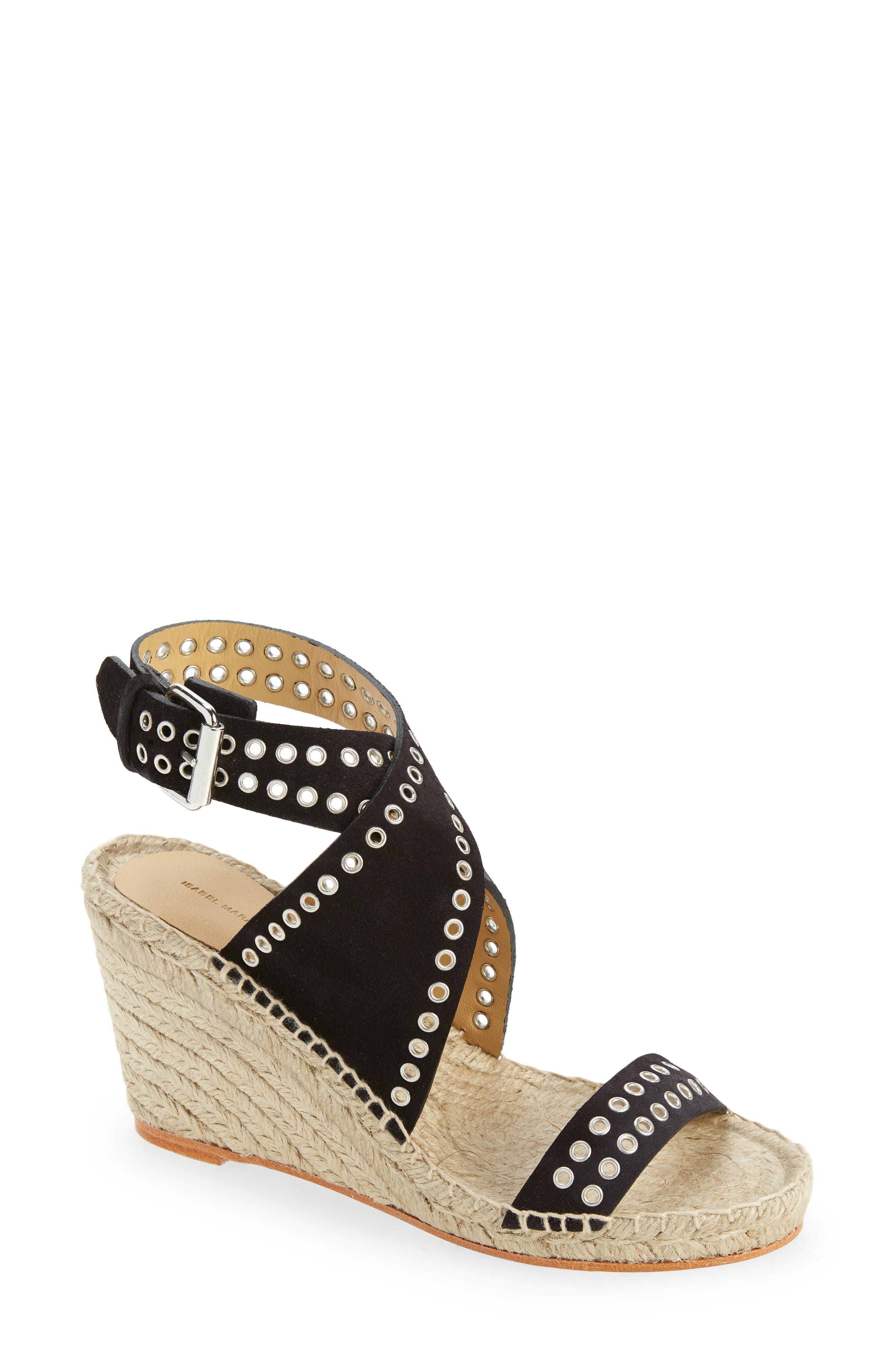 Isabel Marant Iriane Grommet Espadrille Wedge, Main, color, 
