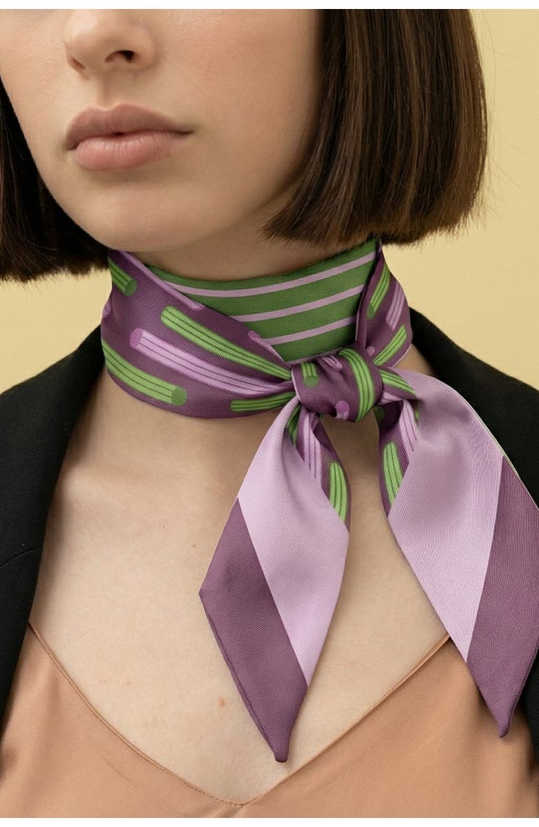 Centinelle Churros Twilly Ribbon Scarf, Alternate, color, Brown