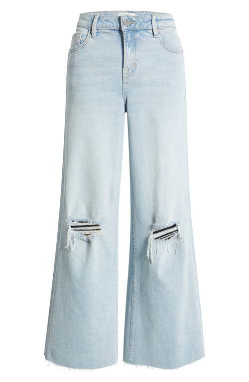 Hidden Jeans Distressed Super Wide Leg Jeans In Light Wash