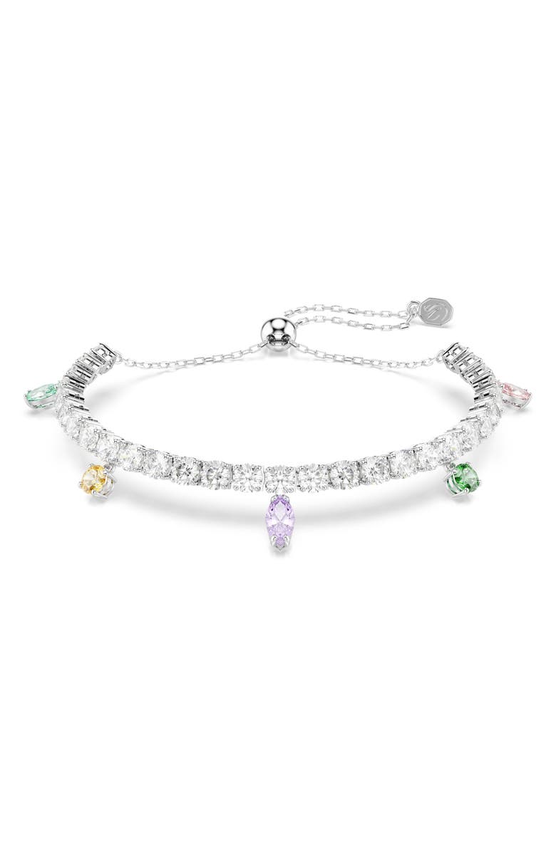 Swarovski x Ariana Grande Multicolor Crystal Charm Bracelet, Main, color, Silver/ White