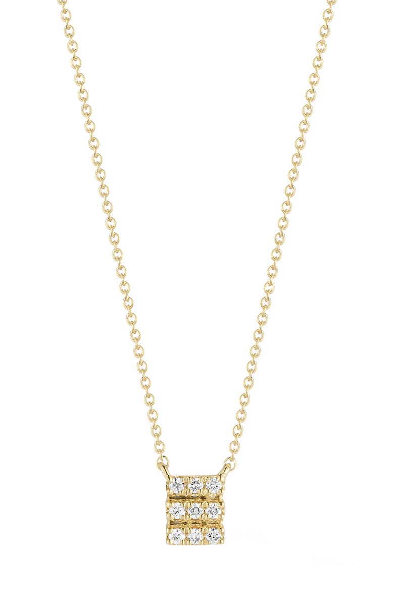 Dana Rebecca Designs Mini Diamond Triple Row Pendant Necklace, Main, color, Yellow Gold