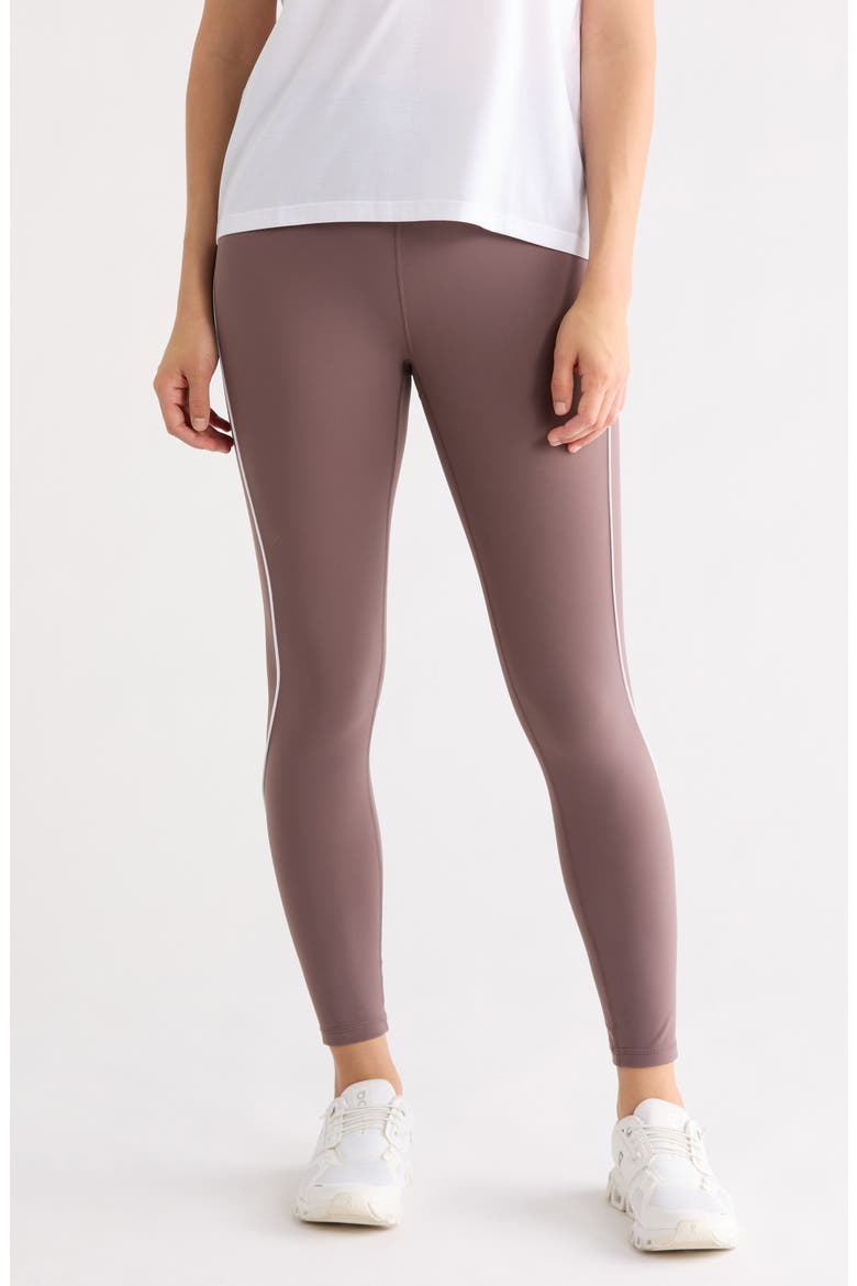 Perform Piped Contour Leggings, Main, color, GREY PLUM