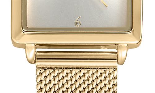Ettika Square Case Mesh Strap Watch In Gold