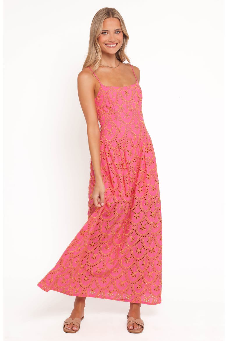 Sonny Cotton Eyelet Maxi Dress, Alternate, color, PINK/ ORANGE