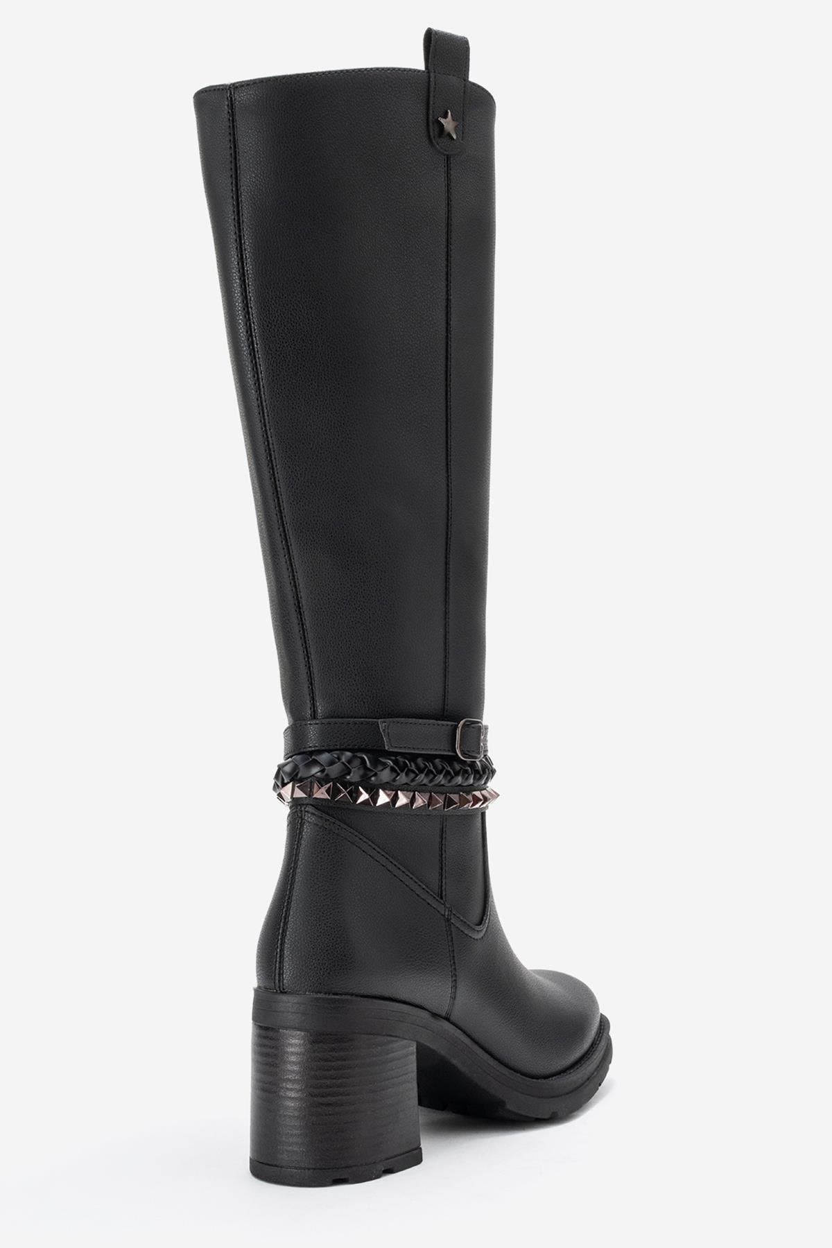 Prologue Shoes Viorra Knee High Boot, Alternate, color, Black Faux Leather