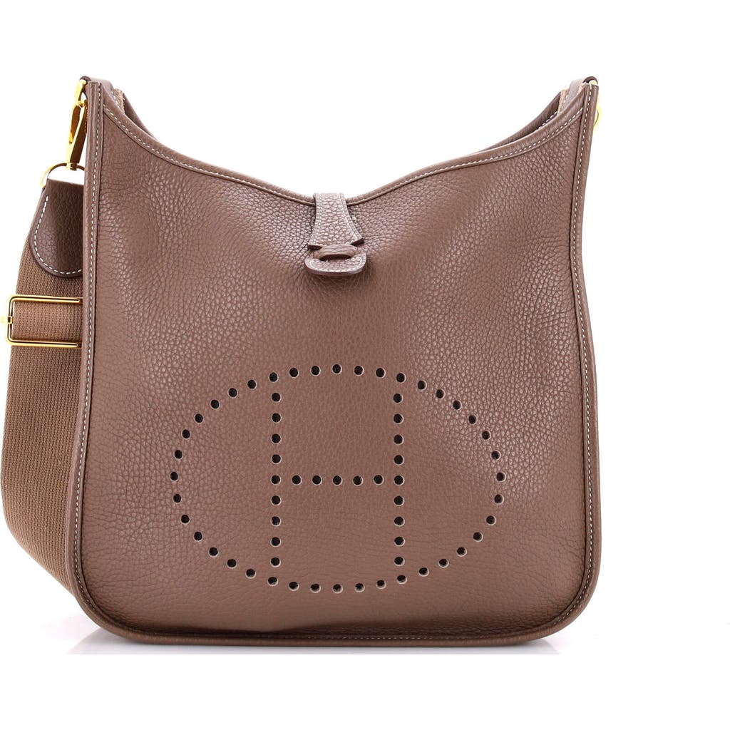 Pre-owned Hermes Hermes Evelyne Bag Gen Iii Clemence Pm In Brown