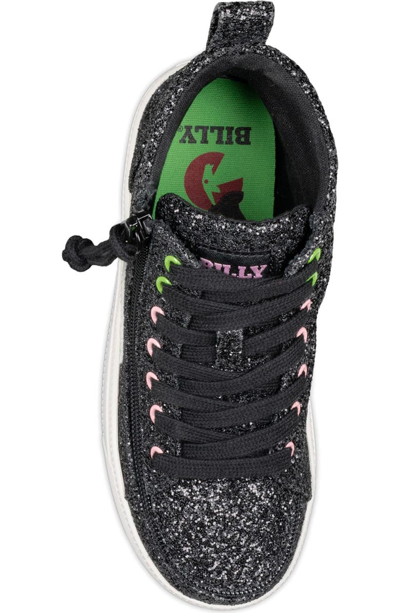 BILLY Footwear Kids' Wicked Black Glitz High Top Sneaker, Alternate, color, Wicked Black Glitz