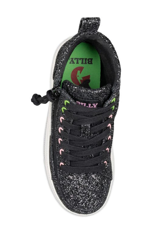 Billy Footwear Kids' Wicked Black Glitz High Top Sneaker In Multi