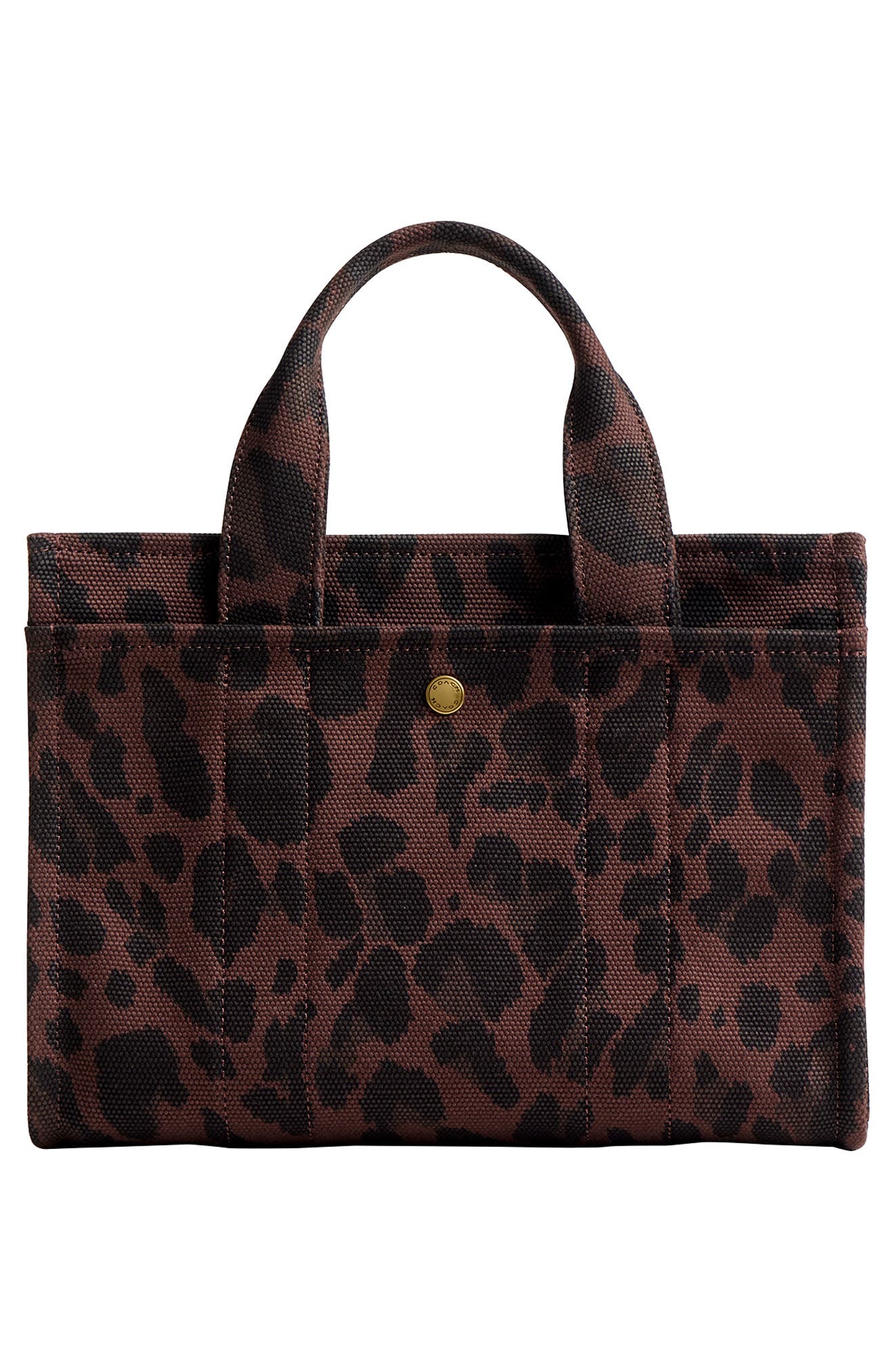 COACH Small Varsity Leopard Print Canvas Tote, Alternate, color, 