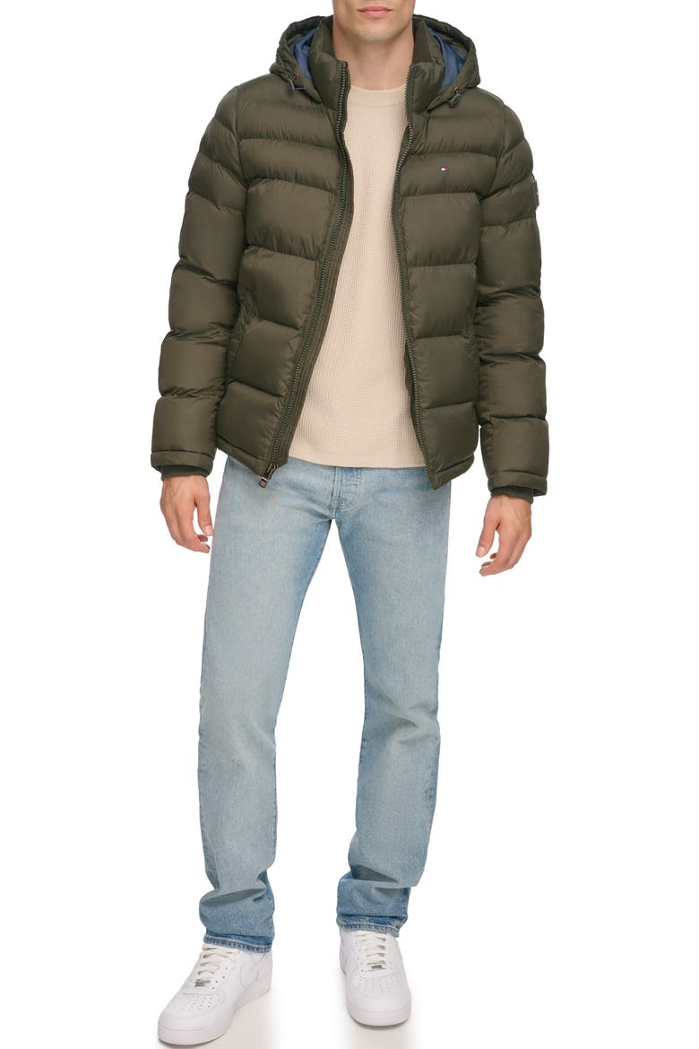 Hooded Puffer Jacket, Alternate, color, OLIVE