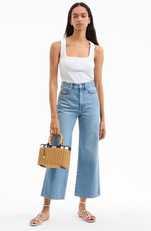 Shop Veronica Beard Porto Wicker Stripe Canvas Bag