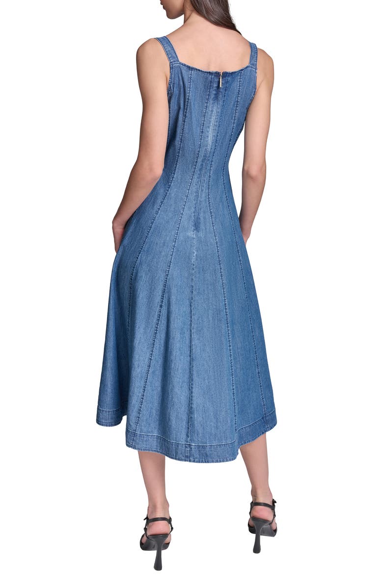 Chambray Fit & Flare Midi Dress, Alternate, color, CHAMBRAY