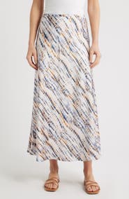 CITY BLUES Bias Cut Satin Maxi Skirt