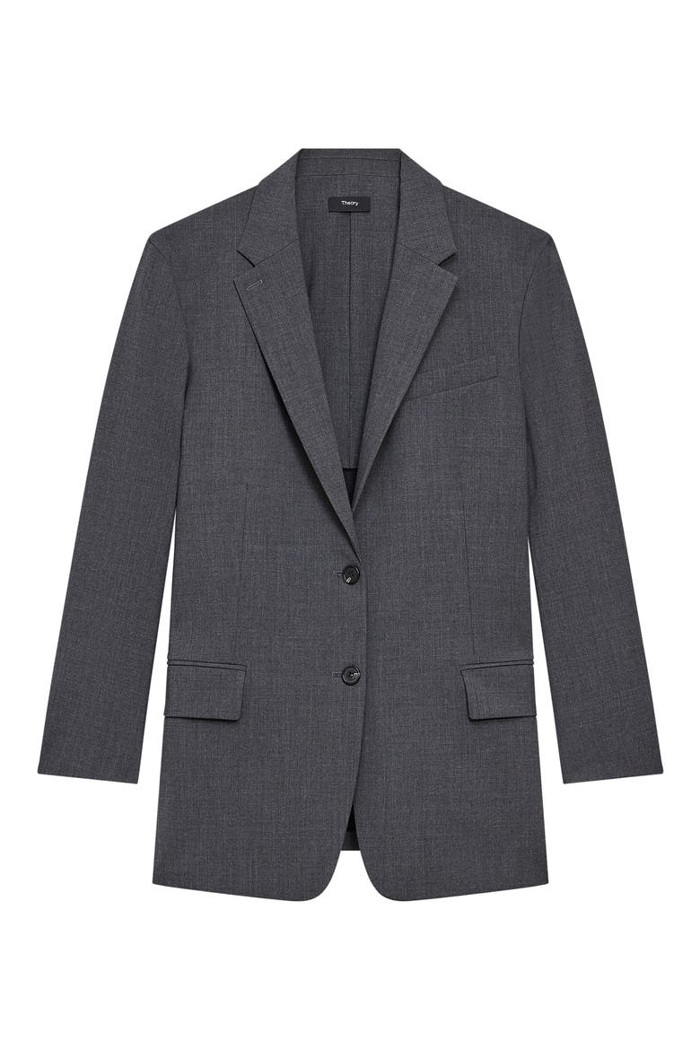 Stretch Wool Blend Blazer, Alternate, color, CHARCOAL MELANGE