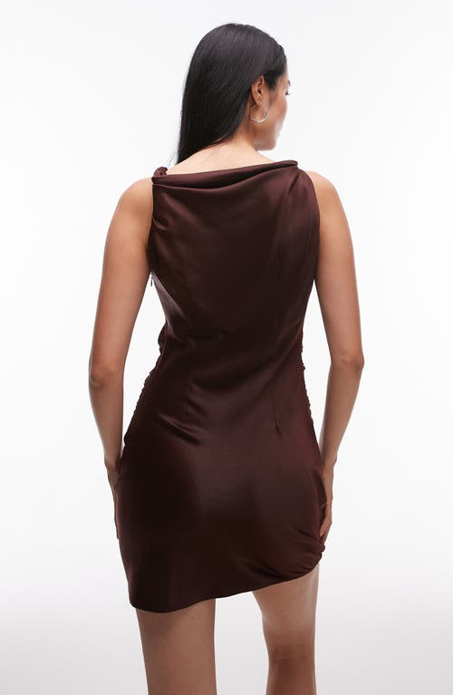 Topshop Twis Shoulder Satin Minidress