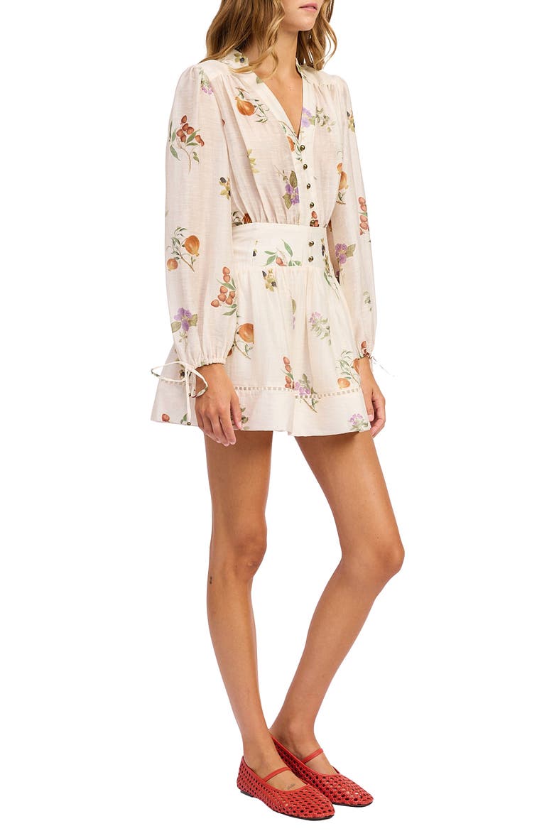 Tusla Long Sleeve Minidress, Alternate, color, IVORY MULTI