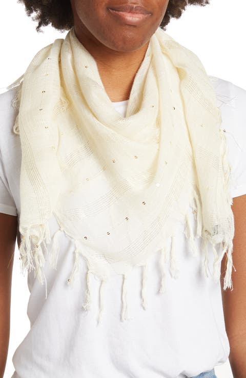 Sequin Twisted Fringe Scarf