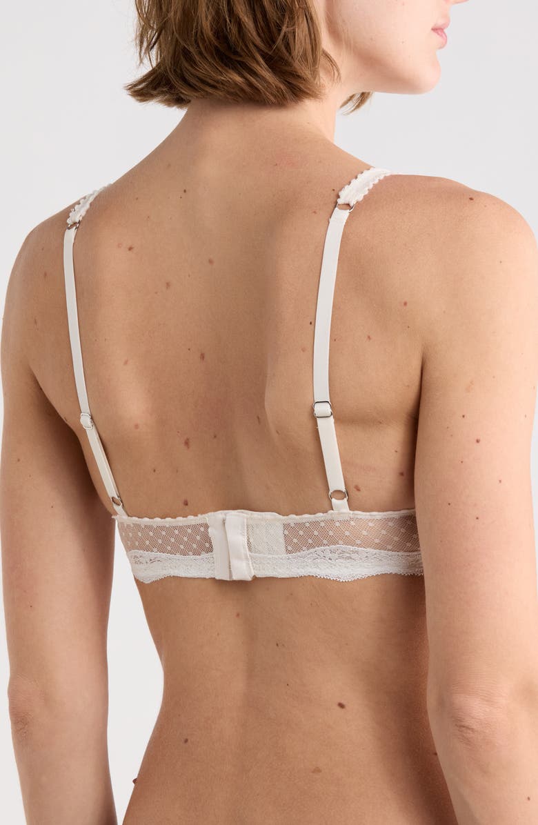 Free People Mid Week Dotted Mesh Underwire Bra, Alternate, color, White