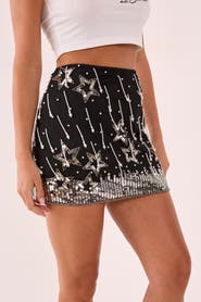 NASTY GAL Star Sequin Mini Skirt
