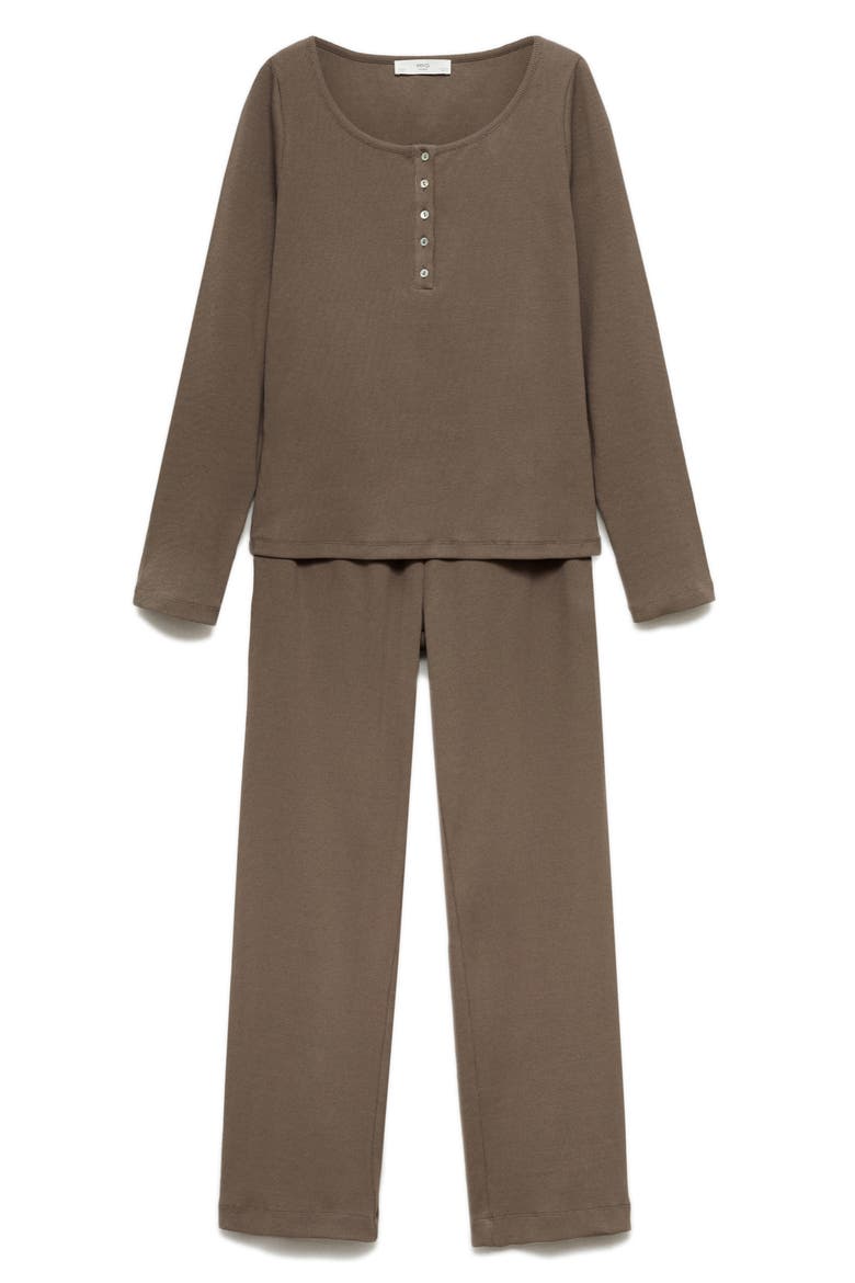 Two-Piece Pajamas, Main, color, MEDIUM BROWN
