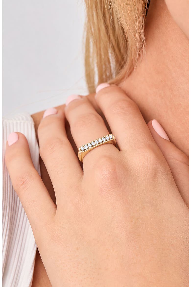 Florentine 18k Gold Diamond Bar Stackable Ring, Alternate, color, 18K YELLOW GOLD