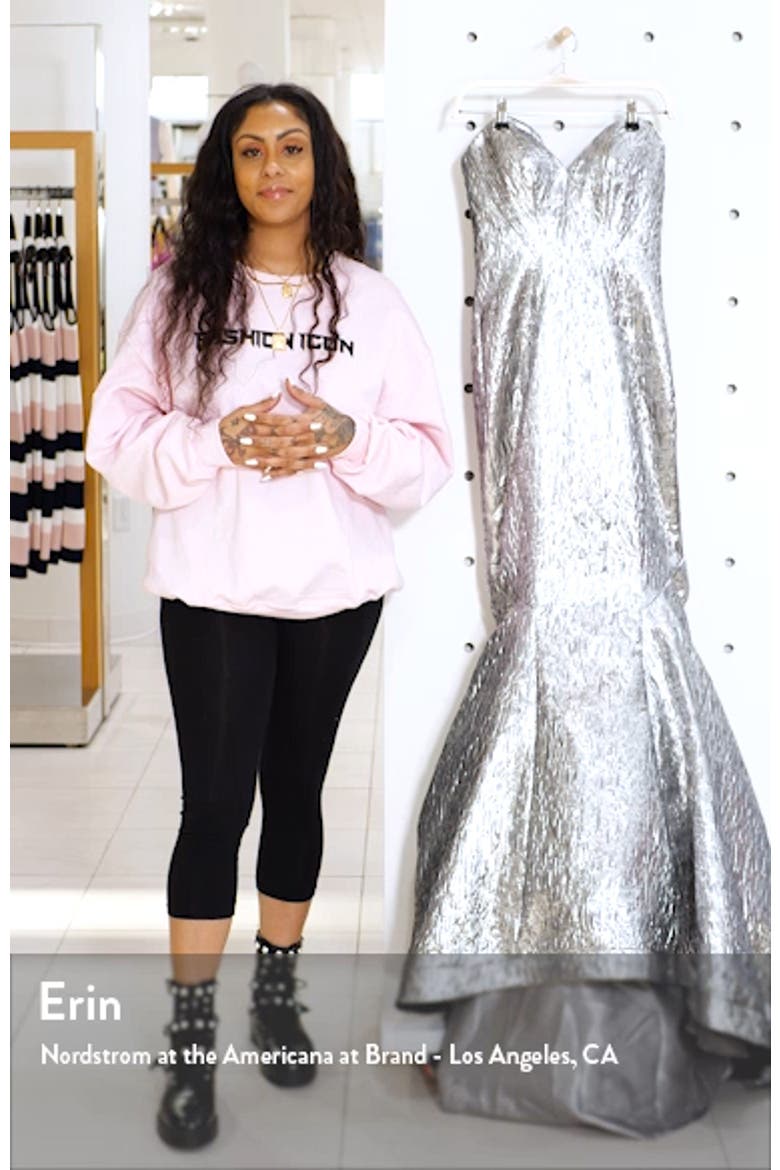 Strapless Lamé Mermaid Gown video