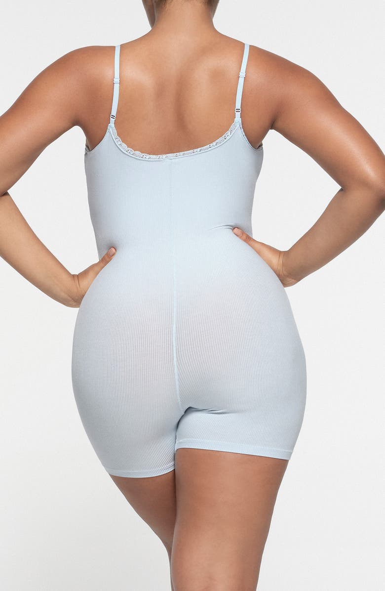 SKIMS Soft Lounge Lace Romper, Alternate, color, Celeste