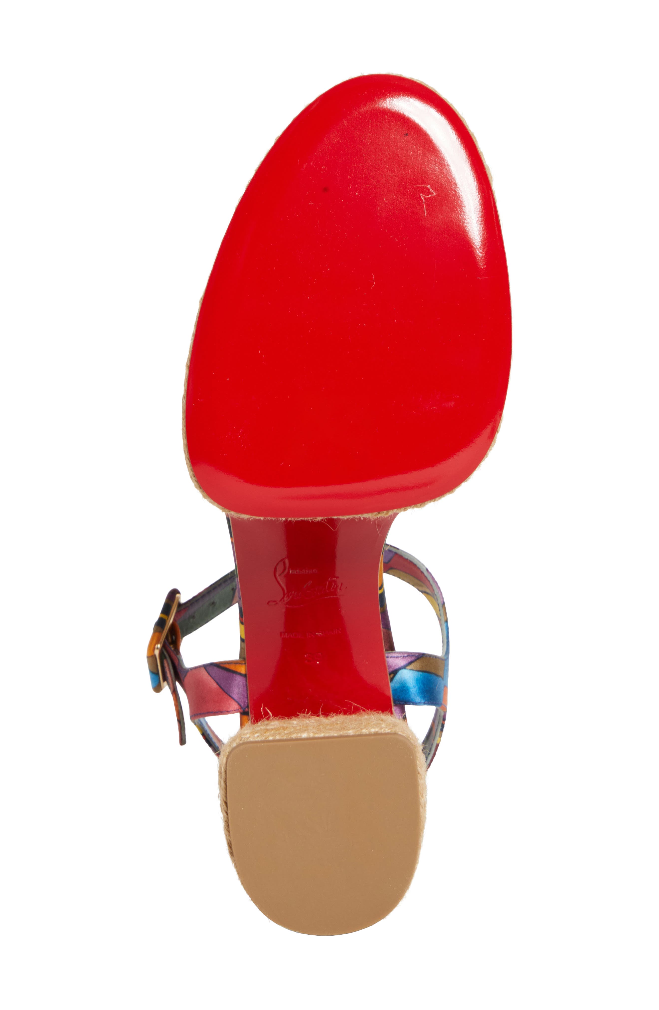 Christian Louboutin Calakala Espadrille Platform Sandal, Alternate, color, Orange Multi